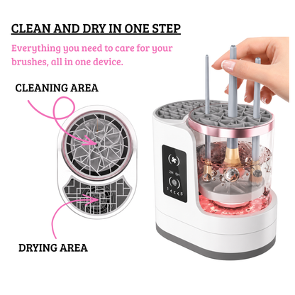 Automatic makeup brush cleaner