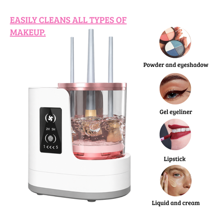 Automatic makeup brush cleaner