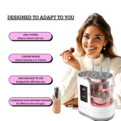 Automatic makeup brush cleaner